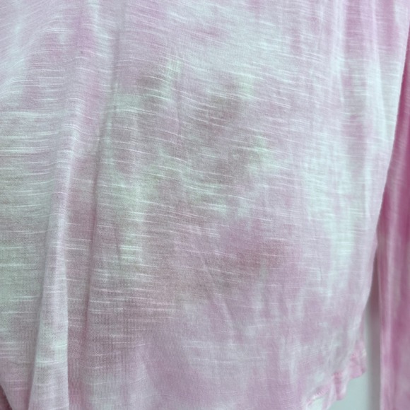 LoveShackFancy Tie Dye Sheer Lightweight Henley Top Women's Medium Pink - Picture 6 of 16